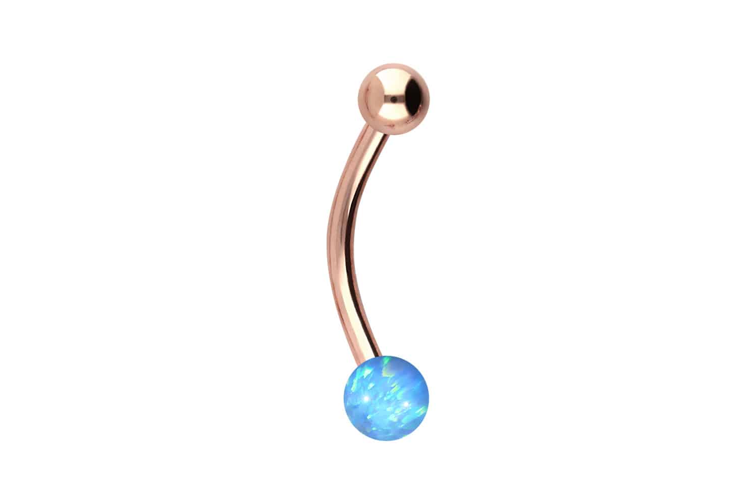 Titan Mini Bananabell Piercing SYNTHETISCHER OPAL + TITAN-KUGEL
